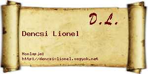 Dencsi Lionel névjegykártya